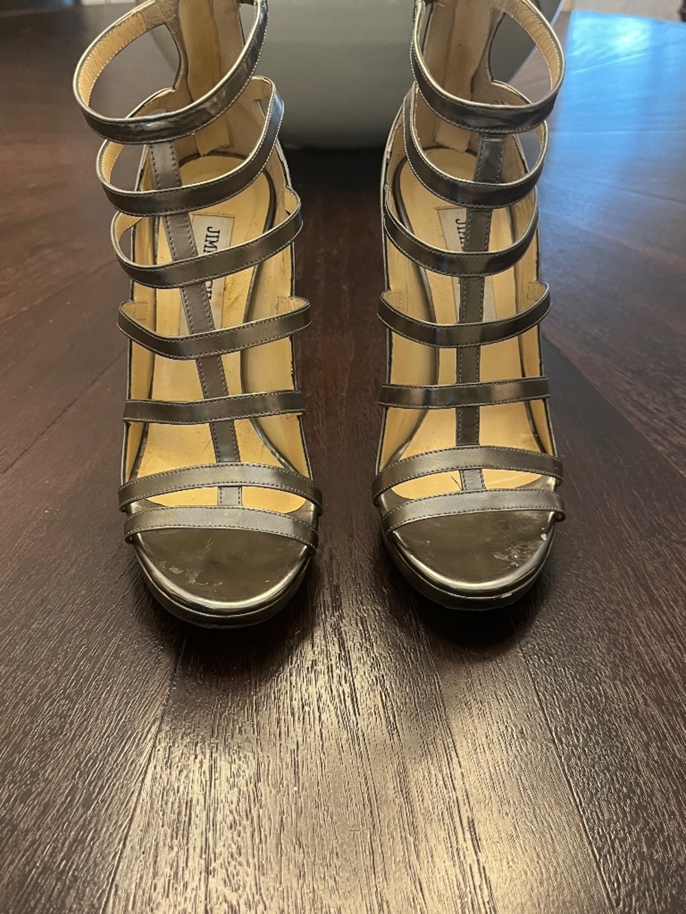 Silver Jimmy Choo gladiator sandals